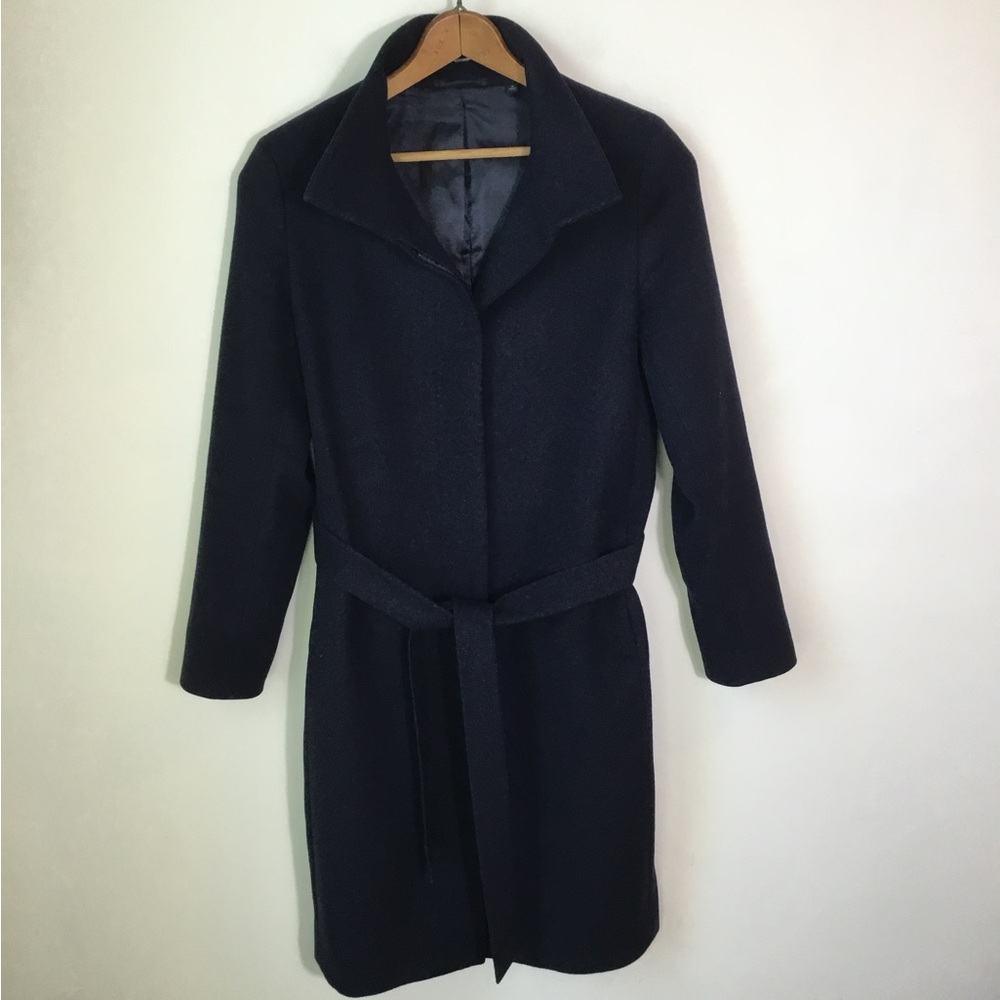 Uniqlo Stand Up Collar Wool Cashmere Blend Long Coat
